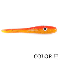 78mm 3.8g 8Pcs/Sac Leurre souple en PVC type Minnow à queue droite, avec yeux 3D, infusé au sel et parfumé, pour la pêche au bar et au grouper en eau douce et salée
