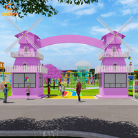 Porte de parc à thème porte de parc d'attractions porte d'entrée décorative porte de moulin à vent attractions pour enfants à vendre