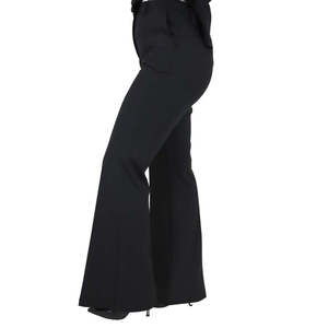 กางเกง Donna Pantalone Nero เอวสูงทรงขาบานสำหรับผู้หญิง ชุดทำงาน - Product Image 2