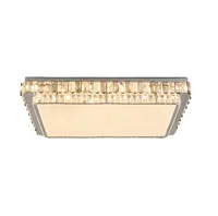 Décoration d'hôtel, luminaires de plafond en acier inoxydable chromé rond carré, hôtel, mariage, or moderne, cristal K9