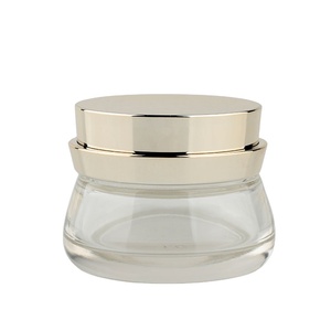 Pot cosmétique personnalisé de 50g emballage vide de <span class=keywords><strong>luxe</strong></span> pour soins de la peau pot de crème en verre transparent pour le visage avec couvercle à vis - Product Image 1