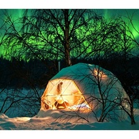 Tente Dôme en PVC de Luxe Imperméable pour Glamping avec Salle de Bain Intégrée, Vente en Gros OEM 3/5/6/8/12/15/20M