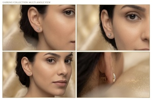 Pendientes de Estrella Celestial de Oro de 14K de Lujo con Diamantes Cultivados en Laboratorio, Joyería Fina para Mujer - Product Image 3