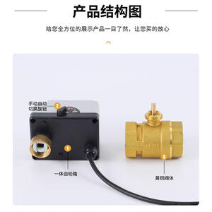 Válvula de Bola Eléctrica Multifuncional para Aire Acondicionado y Calefacción por Suelo Radiante, Latón, Manual/Automática, Roscada, Control de Tubería de Agua - Product Image 2