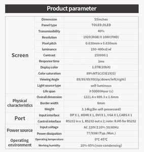 55 inch trong suốt OLED hiển thị cảm ứng điện dung màn hình siêu mỏng tầng thường vụ kỹ thuật số biển - Product Image 4