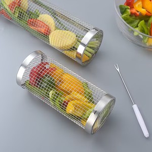 Rejilla Portátil de Acero Inoxidable para Barbacoa con Mango de Madera y Gancho, Ideal para Picnic y Camping al Aire Libre - Diseño de Mango Largo Fácil de Limpiar <span class=keywords><strong>SiXi</strong></span> - Product Image 6