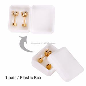 Boucles d'oreilles clous personnalisables en gros, 12 paires/lot, style rond unique, pour femmes, en zircon et acier inoxydable, bijoux - Product Image 5