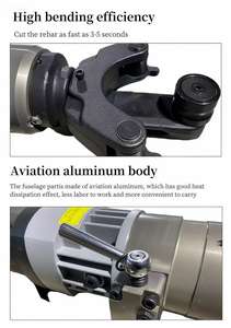 Draagbare handbediende buigmachine voor wapening met motor voor de verwerking van ronde stalen staven - Product Image 4