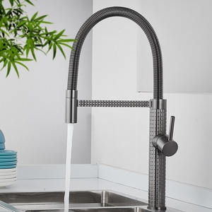 Robinet de cuisine <span class=keywords><strong>gourmet</strong></span> en acier inoxydable mitigeur d'eau chaude et froide avec motif sanitaire Robinet à ressort décoré pour la cuisine - Product Image 3