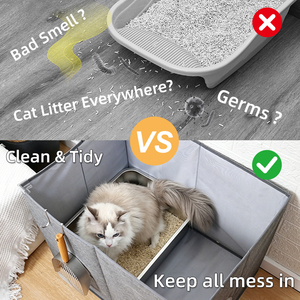 Nouvelle conception anti-fuite pour accessoires de toilette pour chat, conception universelle, protection anti-éclaboussures pour bac à litière pour chat - Product Image 2