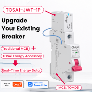 Accessoire de surveillance de puissance intelligent <span class=keywords><strong>Tuya</strong></span> Wifi, transfert de courant 1P 50A pour boîtier de distribution de maison intelligente, rail DIN MCB Chayo - Product Image 2