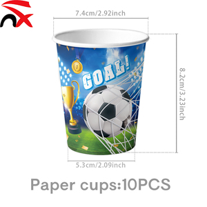 Vaisselle <span class=keywords><strong>de</strong></span> fête d'anniversaire sur le thème du football en gros : Assiettes en carton, serviettes, bannières et fournitures <span class=keywords><strong>de</strong></span> décoration pour les matchs <span class=keywords><strong>de</strong></span> football - Product Image 3