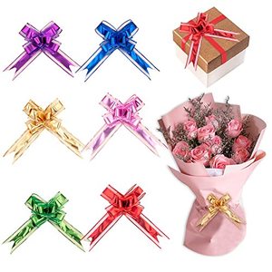 Tùy Chỉnh Vàng-Lưỡi Hoa Hình Dạng PP Kéo Cung Quà Tặng Gói Đóng Gói Sinh Nhật Đảng Trang Trí Đám Cưới Ribbon Nhựa Kéo Bow - Product Image 6