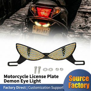 Shuntour - Luz LED Universal para Matrí<span class=keywords><strong>cula</strong></span> <span class=keywords><strong>de</strong></span> Motocicleta, Resistente al Agua IP68, Sin Perforación, Ojos <span class=keywords><strong>de</strong></span> Demonio, Lámpara Intermitente - Product Image 1