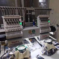 Dahao automatique 2 têtes 12-15 aiguilles YunFu Machine à broder 500*400mm pour casquette commerciale T-Shirt chaussettes plates au détail