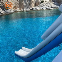 Grand toboggan gonflable pour yacht avec coussin de sécurité, toboggan aquatique flottant personnalisé pour yacht de luxe, bateau-maison, activités de parc aquatique