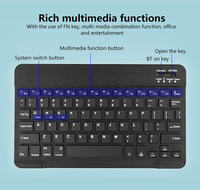 Teclado Inglés Mini, Teclado Bluetooth Delgado, Teclado Inalámbrico Bluetooth para Mac, Árabe