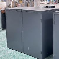 Grande poubelle extérieure de rue en acier galvanisé Poubelles en métal Double poubelle pour carrés et zone piétonne