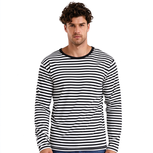 Casual Mens and <b>Womens</b> Wholesale Striped <b>T</b>-<b>shirt</b> 100% Cotton Custom Sailors Stripe <b>Long</b> Sleeve <b>t</b> <b>Shirt</b> <b>for</b> Unisex - Product Image 6
