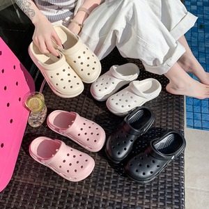 Women's Closed Toe <b>Clogs</b> Thick Sole Height Increasing EVA Outsole Plastic Upper PVC Lining Summer <b>Slippers</b> Vietnam Made - Product Image 4