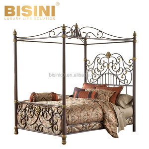 <span class=keywords><strong>Lit</strong></span> de princesse, canopée, meuble de chambre à coucher, style européen, luxueux, en fonte, couleur cuivre et Bronze - Product Image 2