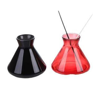 Bouteille en verre d'aromathérapie conique de luxe 200ml bouteille de diffuseur de roseau de bouche de trompette bouteille d'aromathérapie de fleurs séchées en rotin - Product Image 1