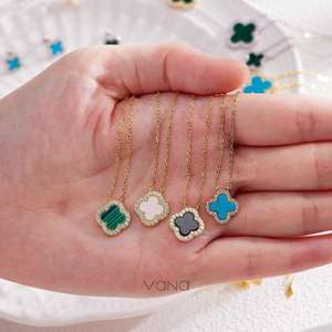 2025 nouveau gros femmes bijoux 925 argent Sterling trèfle à quatre feuilles rose nacre pendentif S925 collier bijoux - Product Image 2