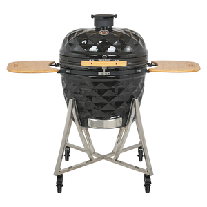 Barbecue Kamado Premium 26 pouces à motif diamant, fumoir en céramique haut de gamme, allumage électronique moderne, idéal pour les rassemblements en extérieur, <span class=keywords><strong>tout</strong></span>-en-un - Product Image 1