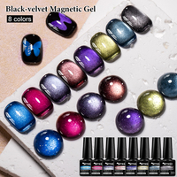 MTSSII cat kuku Gel hitam 7ml, cat kuku Gel magnetik sangat bersinar, Kutek Gel hitam