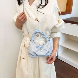 Bolso de mano plisado con lazo estilo dulce para mujer, novedad primavera 2026, bandolera elegante con forma de nube - Product Image 2