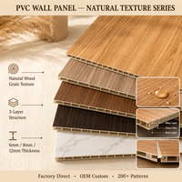 Panneaux muraux en PVC faciles à installer, texture bois naturel, résistants à l'humidité, ignifuges, anti-moisissures pour la décoration de la maison, des hôtels et des restaurants
