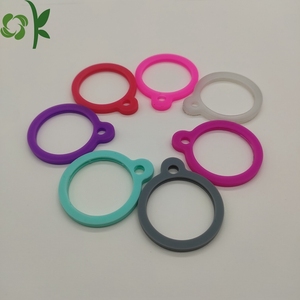 OKSILICONE 스팟 실리콘 라운드 개 애완 동물 태그 소음기 서클 id 태그 보호 커버 다채로운 고무 개 태그 커버 - Product Image 2