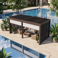 Pergola en aluminium à toit à lamelles imperméable, sur mesure pour les constructeurs et les entrepreneurs du secteur commercial, terrasse, jardin