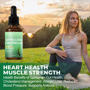 Aeglewell all'ingrosso buon prezzo popolare biologico Spirulina <span class=keywords><strong>Chlorella</strong></span> gocce-670mg Per porzione, supporta la salute cognitiva e cerebrale - Product Image 5