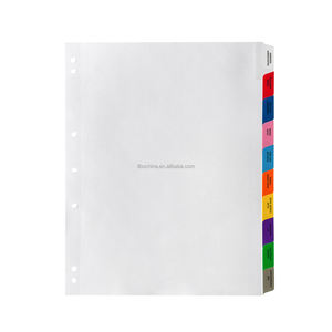 Pembagi <span class=keywords><strong>Binder</strong></span> kertas putih dengan 10 sisi tab berwarna PET anf kata-kata cetak untuk 3 atau <span class=keywords><strong>7</strong></span> <span class=keywords><strong>BInder</strong></span> cincin - Product Image 1