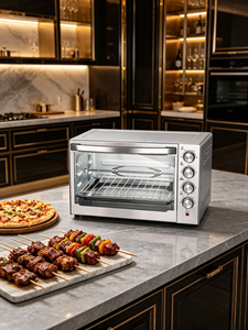 <span class=keywords><strong>Four</strong></span> électrique à convection <span class=keywords><strong>mini</strong></span> noir en acier inoxydable 50L/70L, puissance 2000W, pour usage domestique et hôtelier, avec fonctions de cuisson et de grillage - Product Image 4