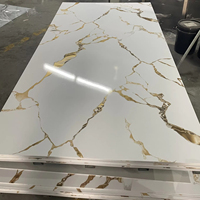 Panneaux en marbre PVC, panneaux en marbre plastique imperméables pour la décoration moderne du salon