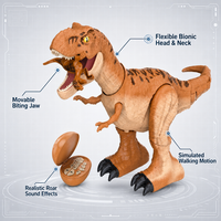 Mainan Robot Hewan Tyrannosaurus Rex Elektronik Berjalan Realistis K38 yang Laris untuk Anak-anak.
