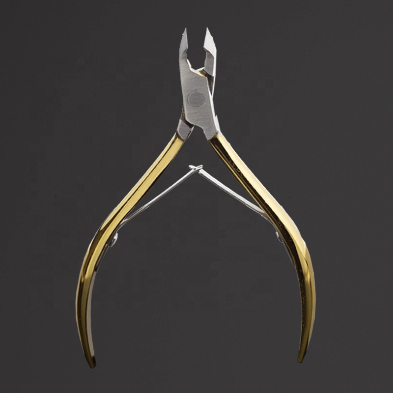 Double Spring Mirror Surface 6.5 mm Jaw Rose Gold Professional Cutical Nail Nipper Cuticle Nippers Cuticule Stainless Steel