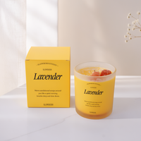 Bougie parfumée artisanale en cire de soja biologique de luxe OEM, dans un bocal en verre avec couvercle, coffret cadeau pour la Saint-Valentin et Diwali, parfum personnalisé