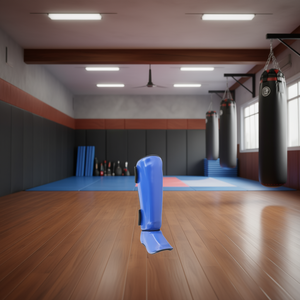 Protège-tibias HB SPORT en cuir PU bleu, équipement de protection professionnel pour les arts martiaux - Product Image 2