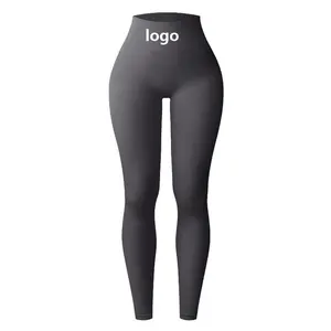 Celana legging olahraga untuk wanita, celana legging Yoga ketat berkerut pinggang tinggi push up, celana ketat untuk wanita