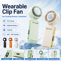 Ventilateur portable à clipser sur la ceinture, mini ventilateur personnel rechargeable avec écran LED, effet de refroidissement puissant