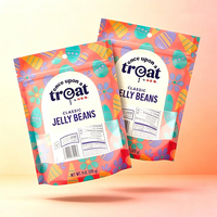 Sachets transparents personnalisés à fermeture éclair refermable de qualité alimentaire pour emballage de snacks, noix, bonbons et bonbons gélifiés