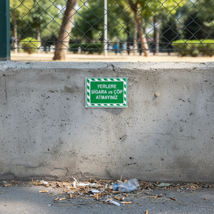 PVC <b>Vinyl</b> Sticker for Home Decoration for Outdoor Use-Do Not Litter or Throw Cigarette Butts on the Ground - Product Image 3