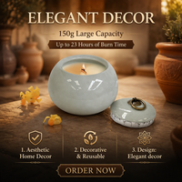 TopOne Pot Céramique Bougie Parfumée 150g Mèche Bois Cire Soja Noël Parfum Maison Coffret Cadeau Classic