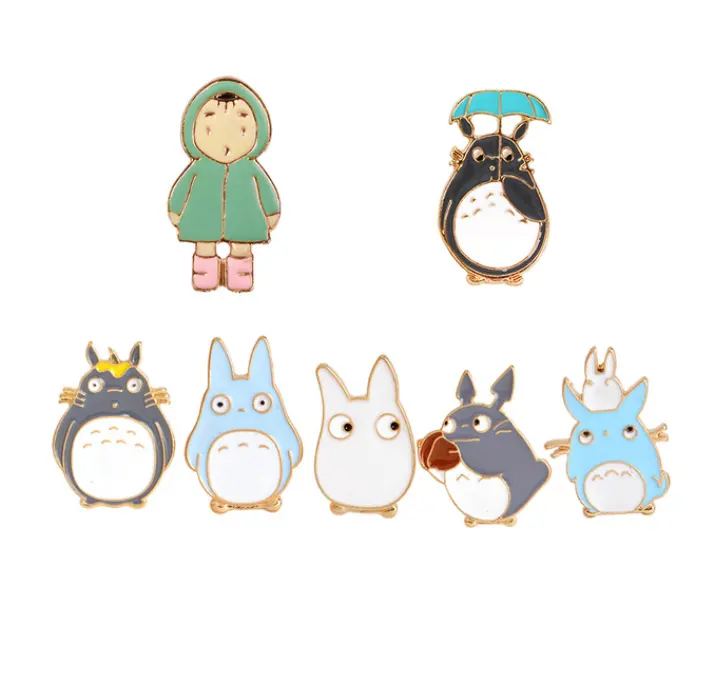 Mein Nachbar Comic Totoro Emaille Pins Chinchilla Broschen Hemd Tasche Abzeichen Cartoon Tier Emaille Cute Pin Schmuck Geschenk