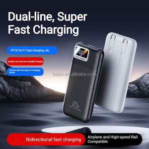Nouvelle batterie externe OEM/<span class=keywords><strong>DOM</strong></span> 10000 mAh avec revêtement antidérapant texturé, charge rapide PD 22,5 W, câble intégré à 2 fils, chargeur portable - Product Image 5