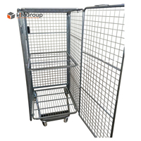 Chariot galvanisé plongé à chaud à cage de rouleau de sécurité Transport logistique pliable en zinc