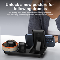 Cargador Inalámbrico con Reloj Despertador Táctil, Rotación Automática, 3 en 1, Reloj Despertador Digital, Ideal para iPhone 15 Pro Max